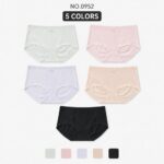 Briefs 12D Water‑Ripple Jacquard Seamless High‑Waist Women Briefs, Antibacterial Crotch Underwear