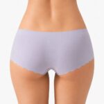 Boxer shorts Ice‑Silk Seamless Women Boyshort Underwear, Wavy Edge Stretch Panties