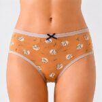 Printed Women's Underwear Women's Cute Ice Cream Print Briefs, Bow Decor Comfortable Underwear