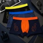 Men's Underwear Men's Soft Boxer Briefs, Contrast Waistband Thumbs Up Print Underwear