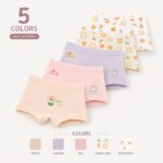 Kids' Underwear Girls' Cotton Boxer Briefs, Cute Floral Print Kids Underwear
