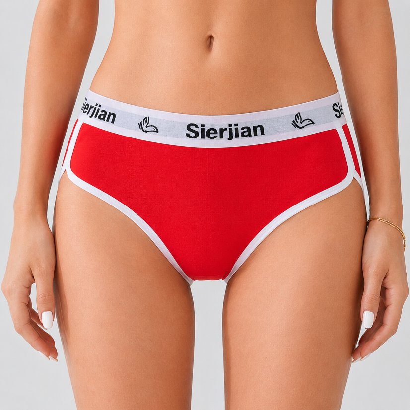 Classic Women's Underwear Women's Sporty Briefs, Wide Elastic Waistband Contrast Trim, Comfortable & Breathable