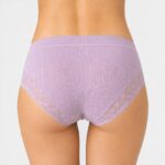 Lace Women's Underwear Women's Ribbed Cotton Briefs, Lace Bow Decor Soft Comfortable Underwear
