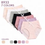 Lace Women's Underwear Women's Ribbed Cotton Briefs, Lace Bow Decor Soft Comfortable Underwear